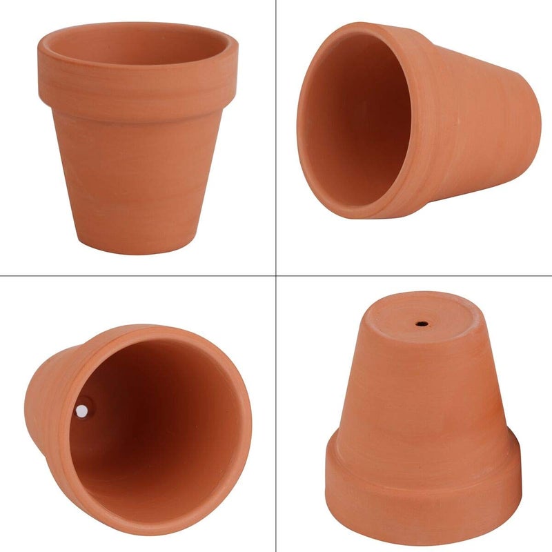 FCFKUK 24pcs Mini Clay Pots, 2.5'' Terracotta Pottery Planters, Cactus Flower Succulents Nursery Pots, with Drainage Hole, for Indoor/Outdoor - Image 4